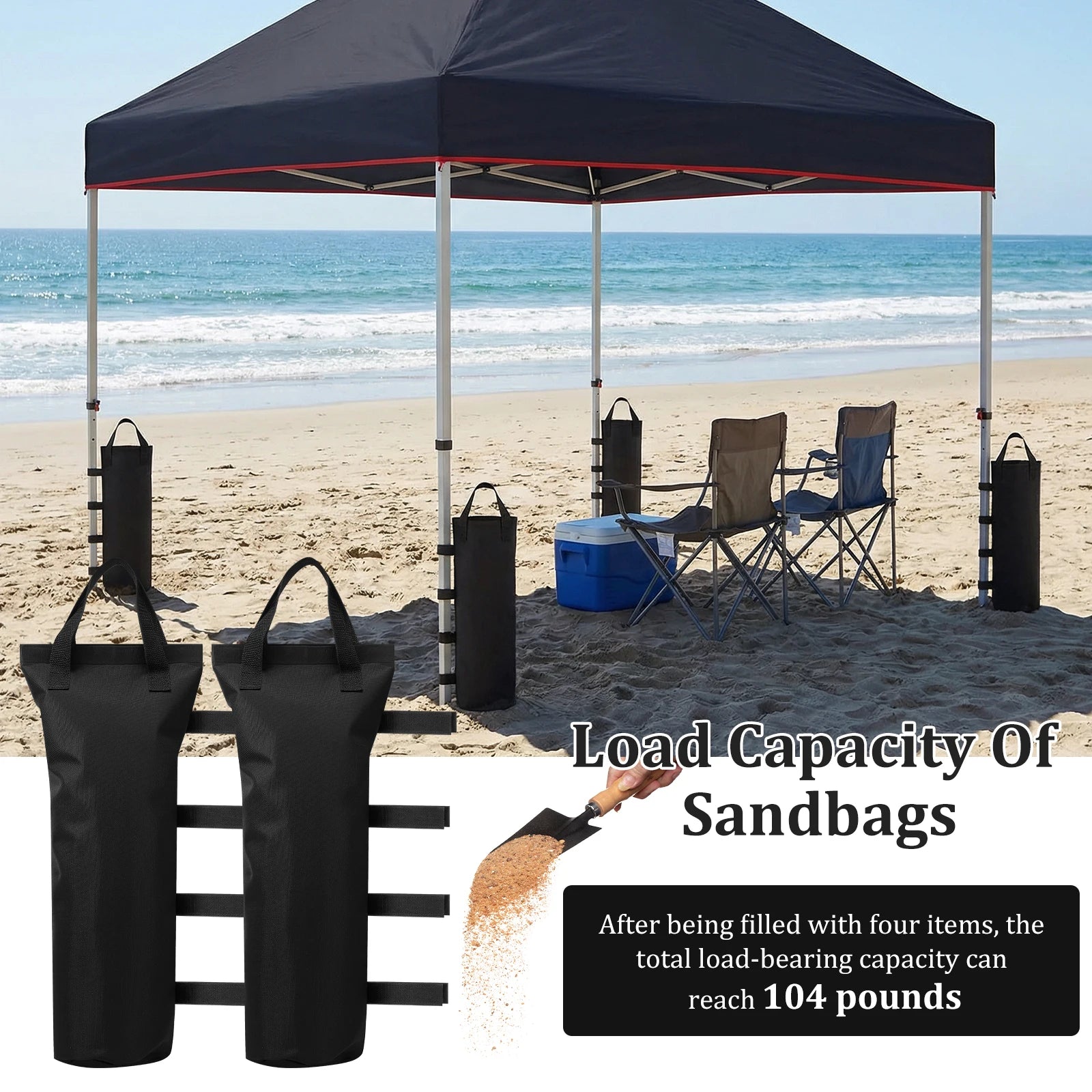 4pcs Heavy Duty Canopy Weights Sand Bags 600D Oxford Waterproof Tent Anchor Windproof Weight Bag for Pop Up Gazebo Camping Outdo Zpaxo