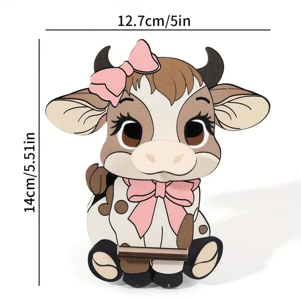 Cow Shape Glasses Holder Organizer Wooden Eyeglasses Stand Desk Decor Zpaxo A