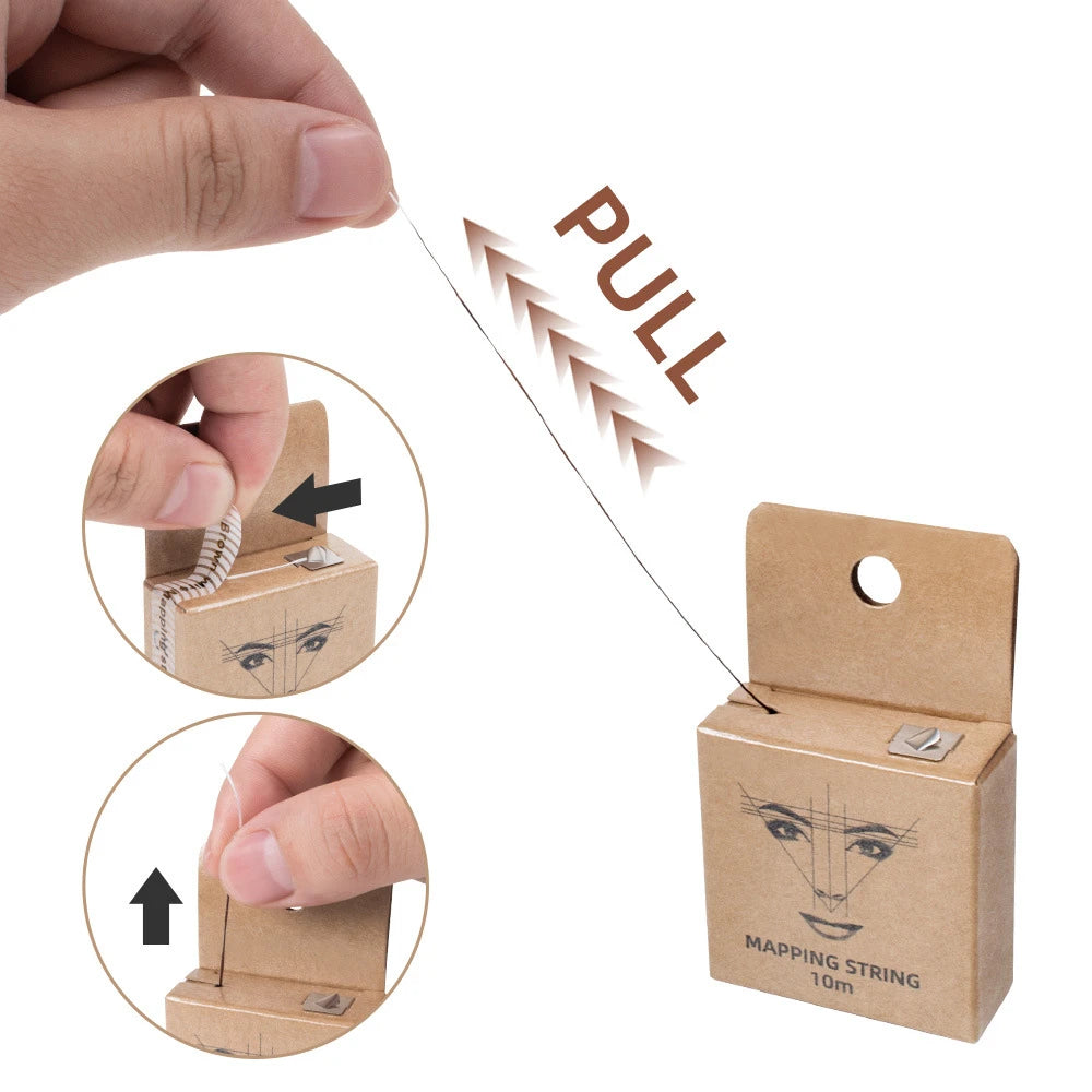 5 Colors Tattoo Thread Eyebrow Marker Thread Tattoo Brows Ruler Auxiliary Line Drawing With Ink Positioning Mapping Line Box Zpaxo