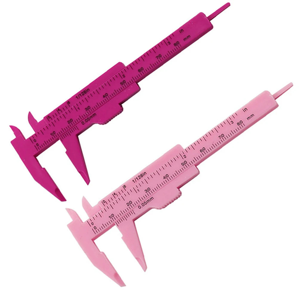 Wholesale 0-80mm Rose Pink Double Scale Sliding Gauge Permanent Makeup Tool Tattoo Eyebrow Line Lip Ruler For Tattoo Measuring Zpaxo