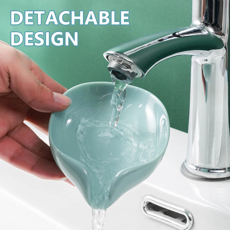 Leaf Soap Dish Holder with Suction Cup & Drain | Bathroom