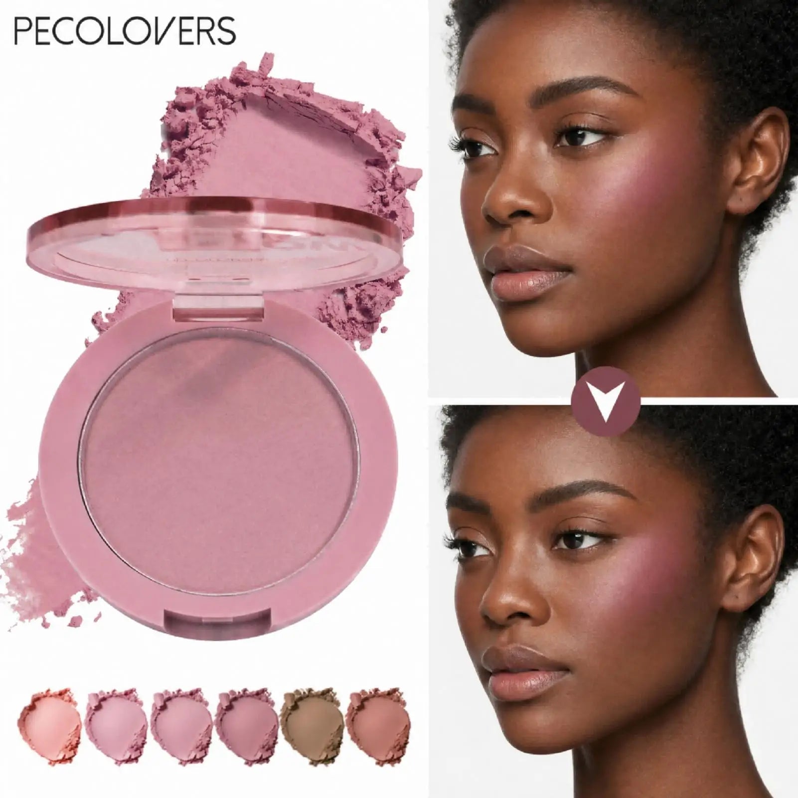 1PC Soft Poke Matte Bouncy Blushmatte- Light and Easy to Apply, Adheres Well to the Skin, Water-resistant Long-lasting Zpaxo