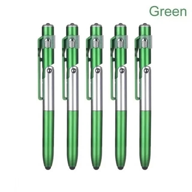 1 Foldable Multi-function Ballpoint Pens Stationery School Stylus Pen Zpaxo 5pcs Green