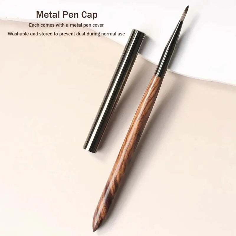 Soft Nylon Wood Handle Watercolor Nail Brush DIY Art Liner Stripes