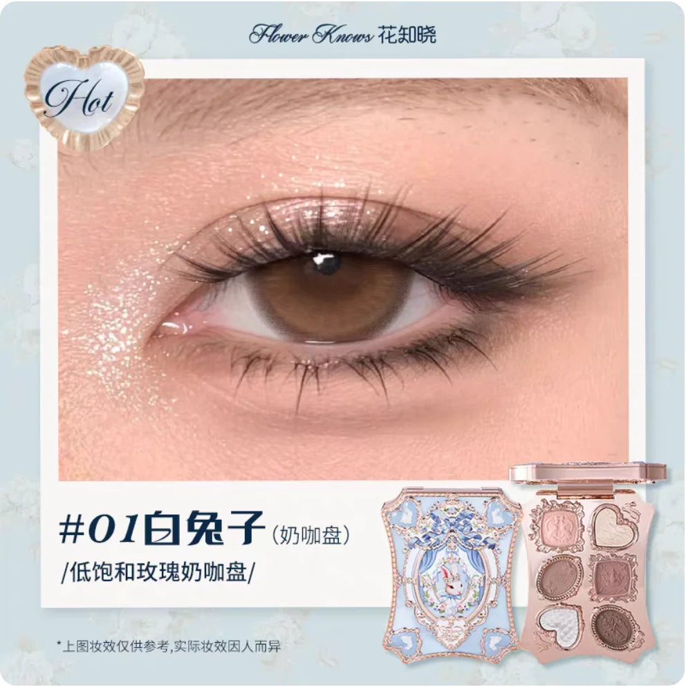 Flower Knows Eyeshadow Palette Bunny Garden Collection 6-color Rabbit Zpaxo 01