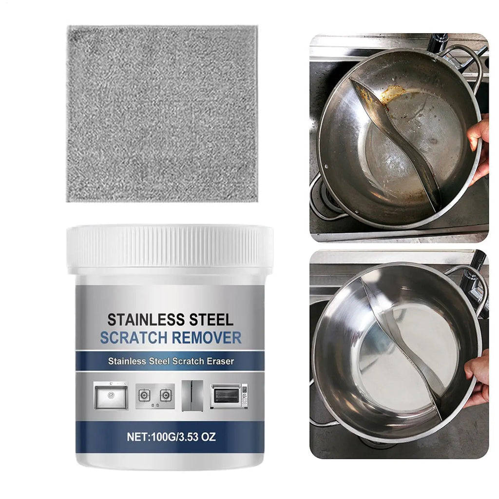 100g Stainless Steel Cleaning Paste Pot Pan Dirts Cleaner Oven Polishing Mental Scratch Rust Remover Cookware Cleaning Cream Zpaxo