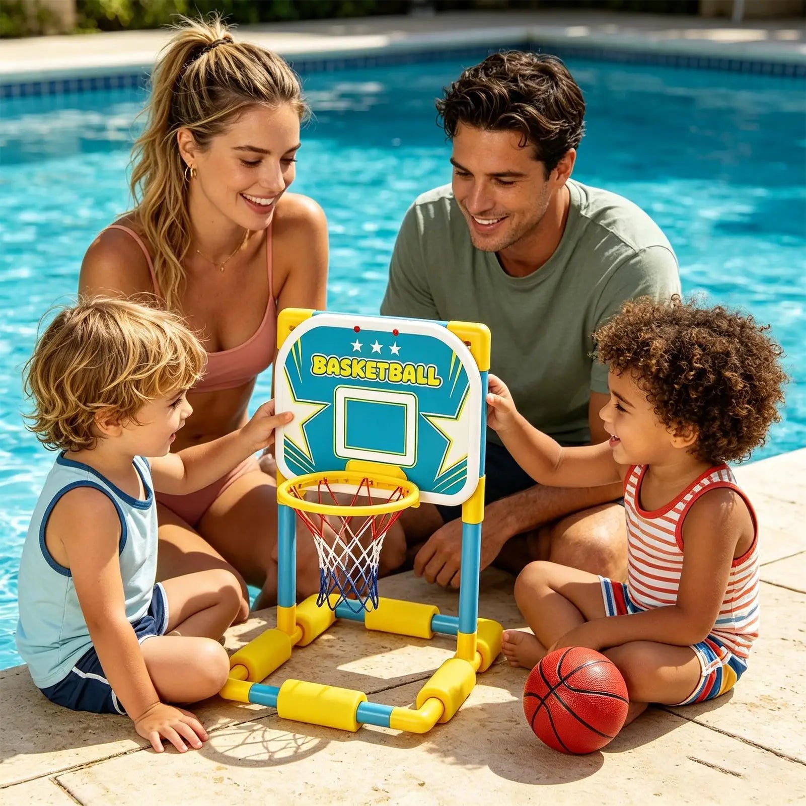 Pool Basketball Hoop Floating Water Toys Basketball Hoop Pool For Family Adults Kids Children School Backyard Beach Classroom Zpaxo