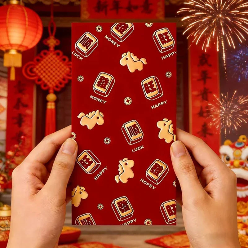 New Year Of The Horse Lucky Red Envelope - High-end Creative Gold Foil Stamping - Chinese New Year Red Envelope Bag Zpaxo