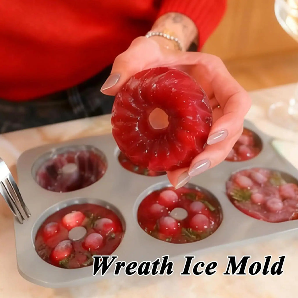 6 Cavity Silicone Mold Reusable Wreath Ice Cubes Tray Birthday