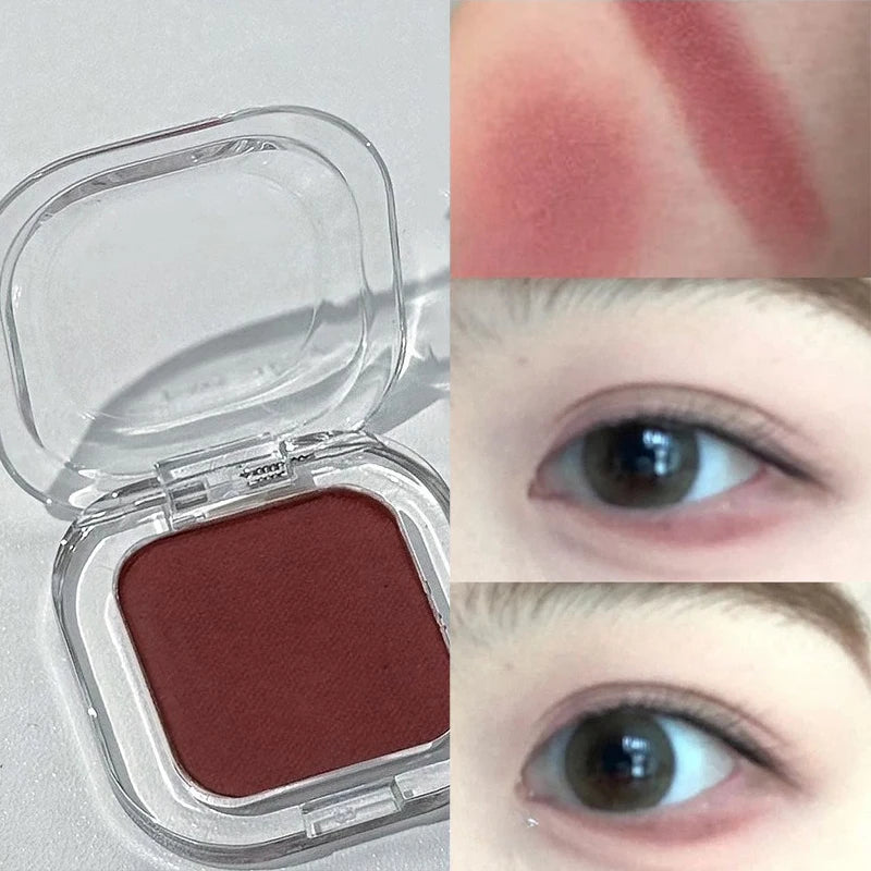 Red Brown Monochrome Eyeshadow Eyeliner Powder Palette Silky Matte Coral Red Lying Silkworm Eyeliner Waterproof Aegyo-sal Makeup Zpaxo