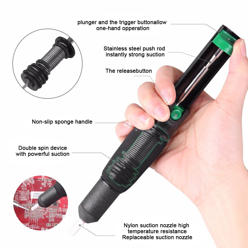 Vacuum Soldering Iron Desolder Gun Suction Tin Sucker Powerful