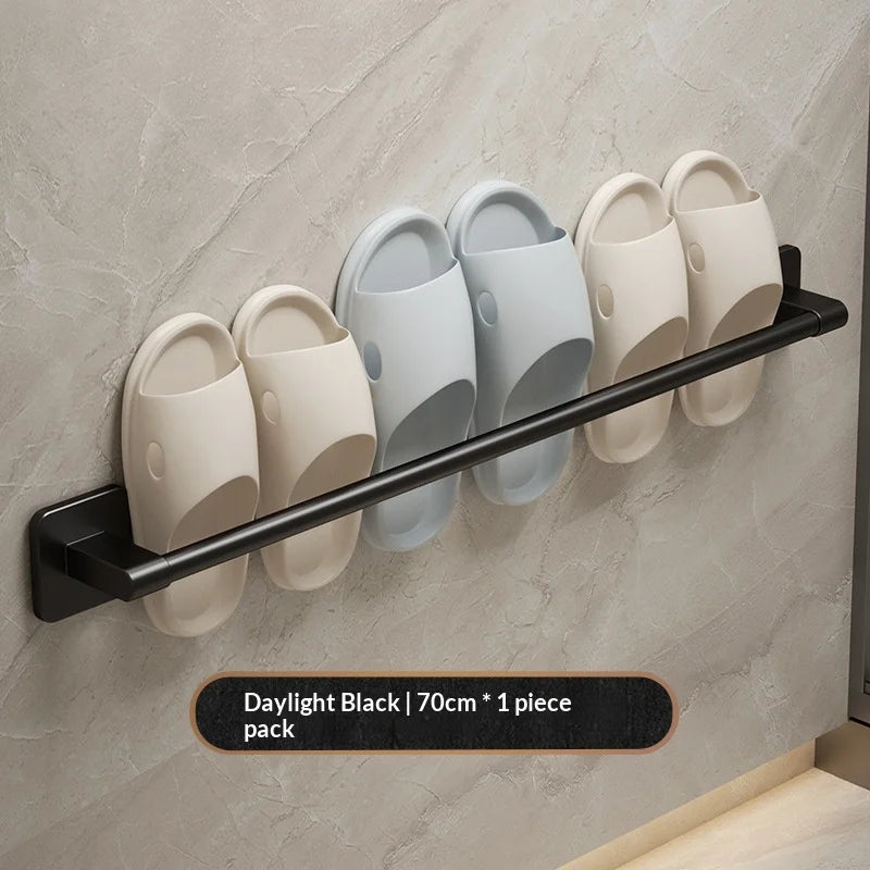 Non-drilling Towel Rack Double Layer Self Adhesive Bathroom Shower Zpaxo 1 Layer Blcak 70cm