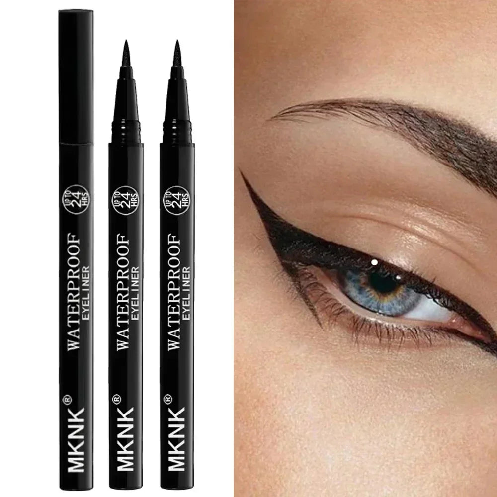 3Pcs Waterproof & Sweat-Proof Black Eyeliner Pencil Combined Lasting Smudge-Proof Bold Eye Makeup Easy Glide Formula for Perfe Zpaxo 3Pc Liquid Eeyliner 1g