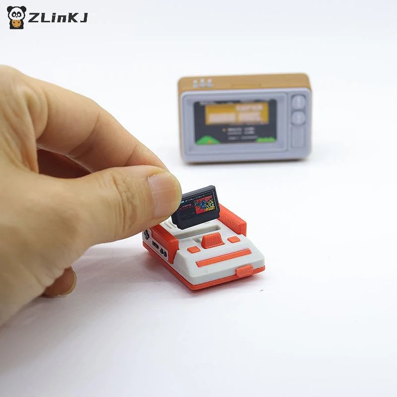 ▶1 Piece 1/12 Dollhouse Simulation Miniature Nostalgic TV Game Console Model Living Room Scene Decoration Doll Accessories Toys Zpaxo