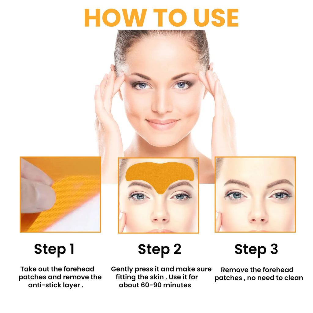 Forehead Wrinkle Patches 10pcs, Anti Aging Facial Strips to Smooth Fine Lines Wrinkles Forehead Lift Tape with Jojoba Oil Zpaxo