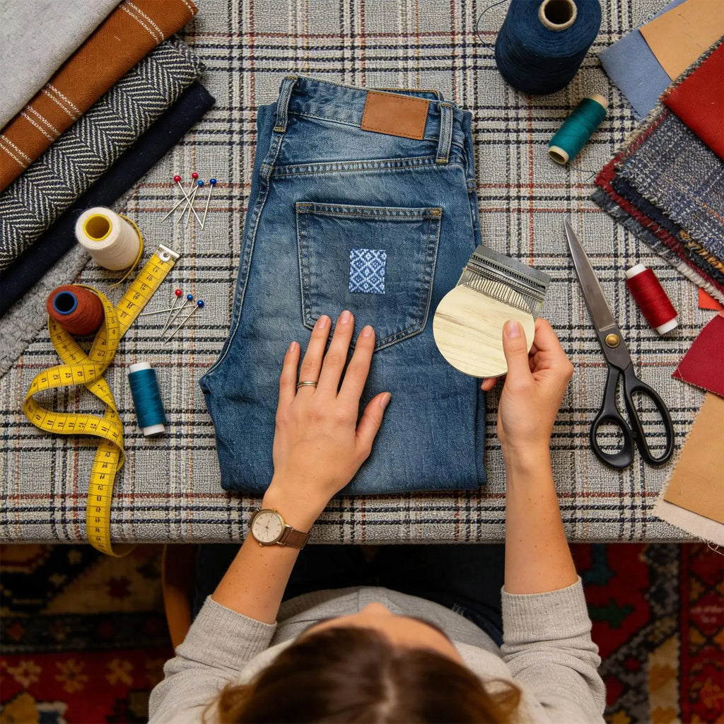 Knit Patch Loom Kit Small Loom Hand Tapestry Wood Loom Weaving Frame Darning Machine For Mending Clothes Jeans Socks Zpaxo