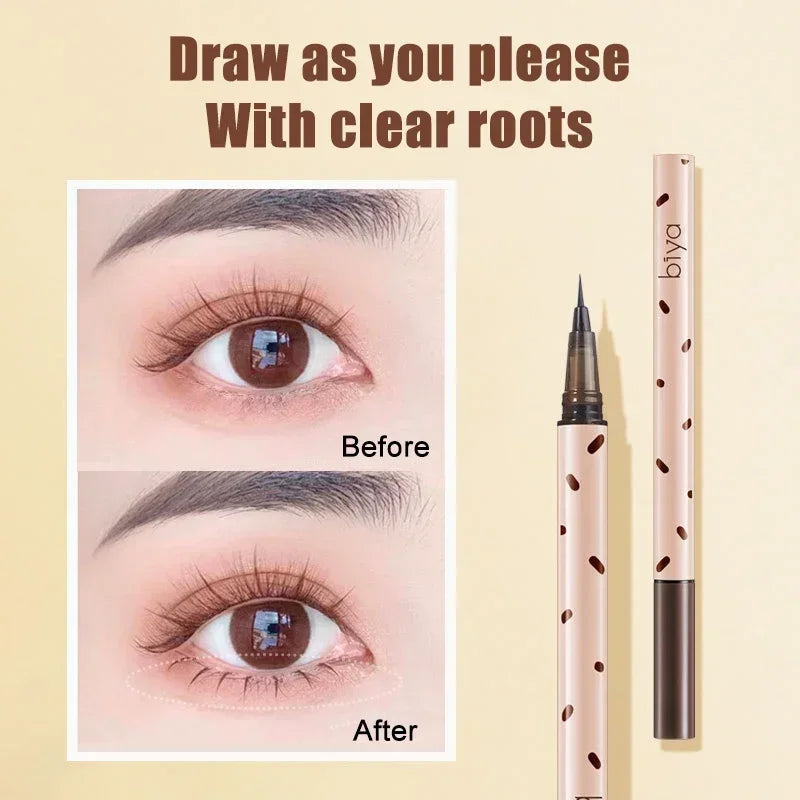 Ultra Thin Black Brown Lower Eyelashes Eyeliner Pen Long Lasting Liquid Eyeliner Pencil Waterproof Quick-Dry Eyes Liner Pencils Zpaxo