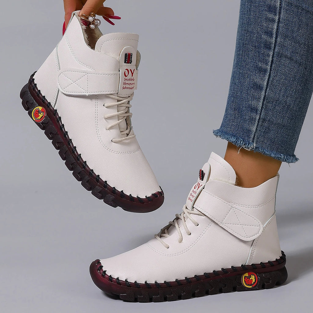 Women Boots 2025 New Comfortable Flat Ankle Boots Luxury Casual Thickened Warm Mom Shoes Fashion Handmade Cotton Shoes Women Zpaxo