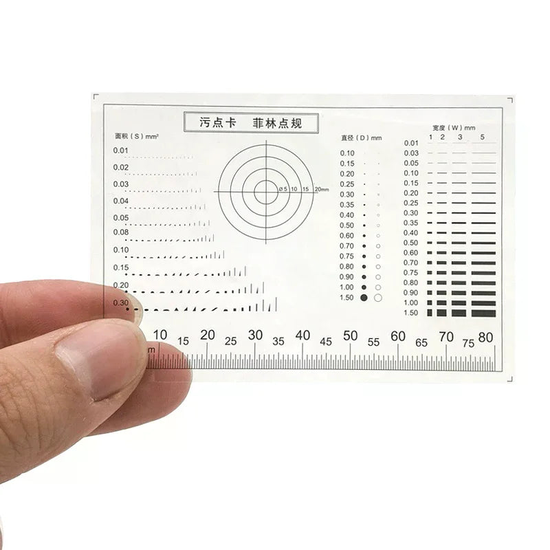 Stain Contrast Card Transparent PET Film Surface & Point Gauge