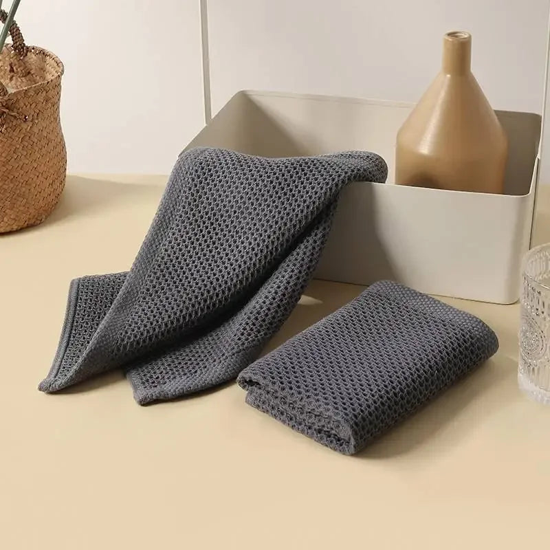 6PCS No Trace Honeycomb Absorbent Dish Tableware Kitchen Rag Towel Glass Cleaning Cleaning Tool Towel Zpaxo