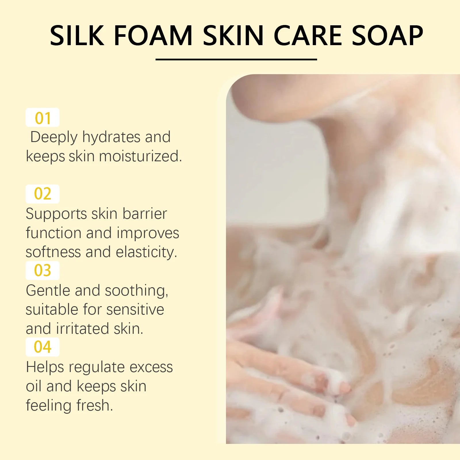 Soft cleansing soap, gentle cleansing, oil control, nourishing and moisturizing skin, refreshing and not tight bath soap Zpaxo