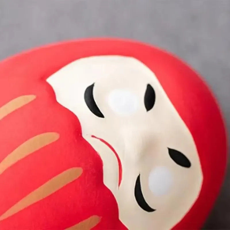 Japanese Daruma Doll Ceramic Statue – Lucky Fortune Decor Lucky Decor Figurine Zpaxo