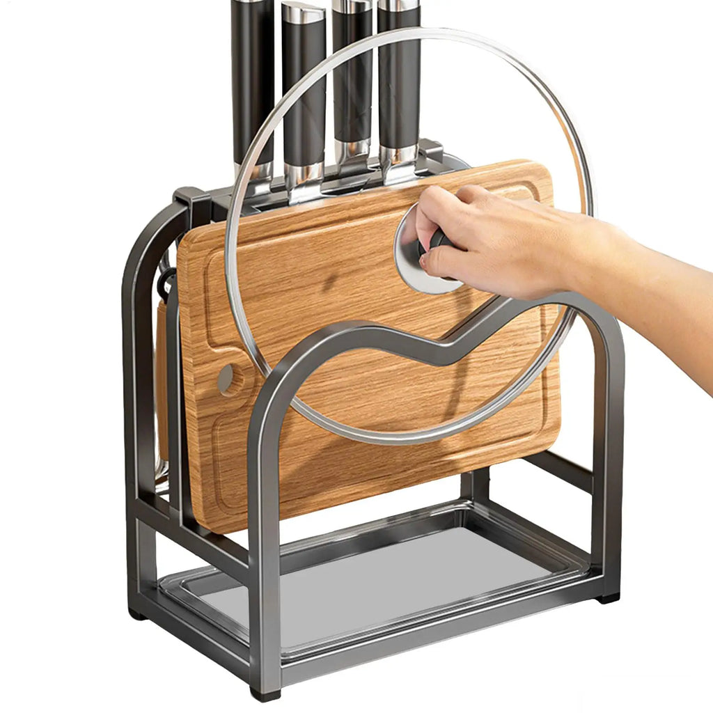 Carbon Steel Pot Lid & Knife Holder – Kitchen Storage Rack Kitchen Storage Rack Zpaxo
