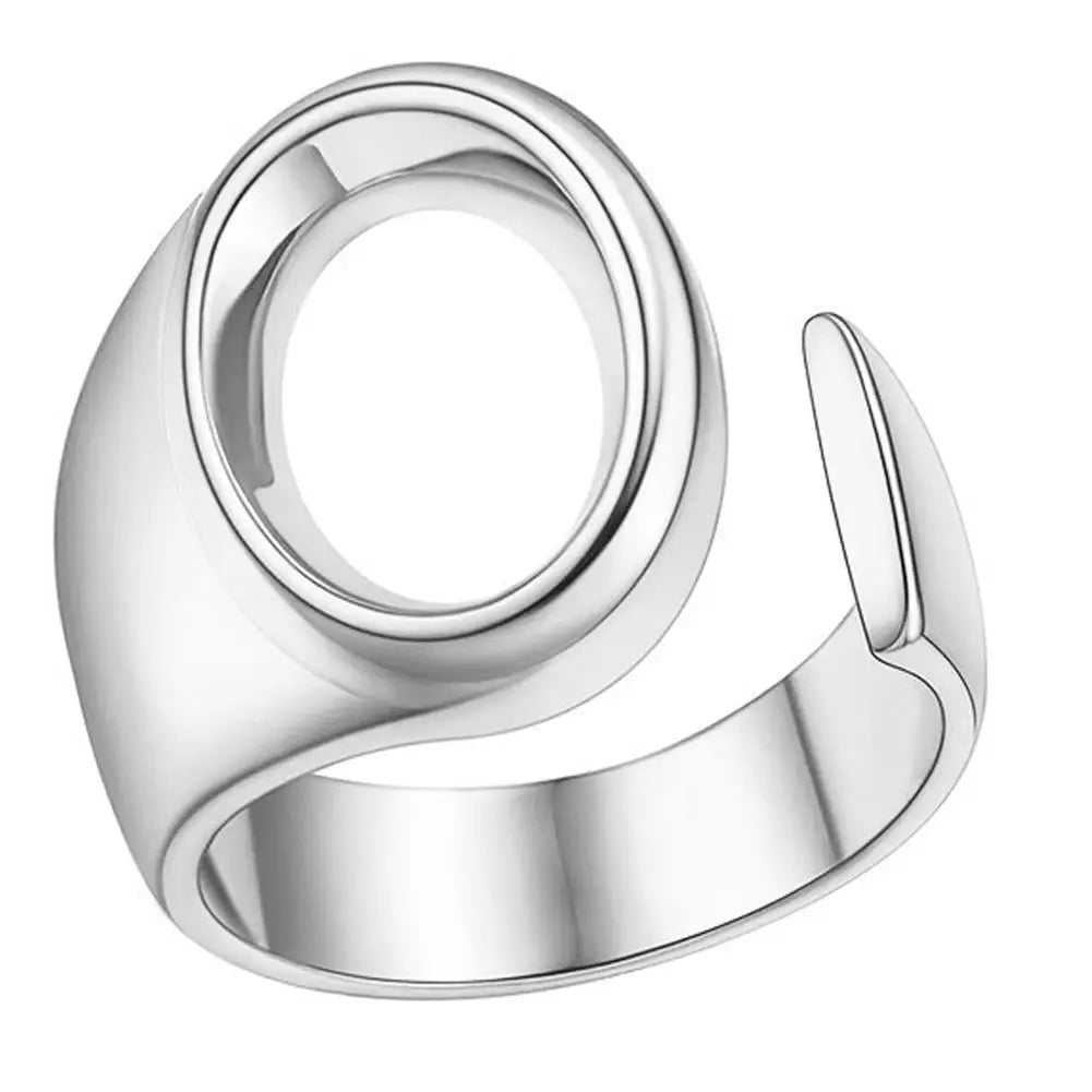 A-Z Initial Letter Ring – Adjustable Open Band Ring for Women