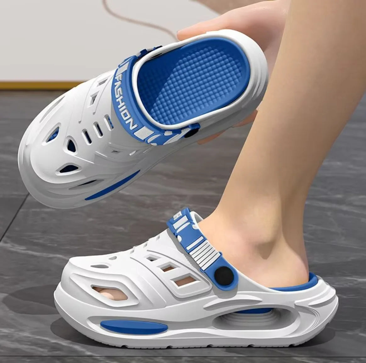 Orthopedic Slippers with Arch Support Anti Slip Soft Sole Summer Cool Hole Shoes Thick Bottom Breathable Walking Sandals Zpaxo As shown 42-43