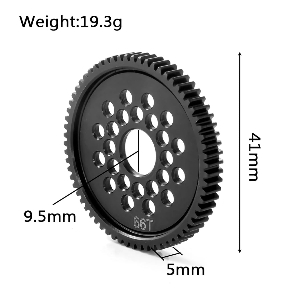 Aluminum High Speed Spur Gear With Gear Mount Kit Upgrade Parts For Tamiya TT02 TT-02 RC Car Accessories Replace 63T/64T/66T/71T