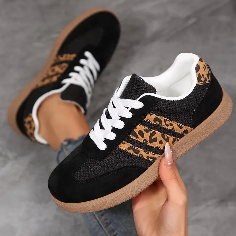 Women's Sneakers Fashion Casual Flats Vulcanize Shoes Round Toe Lace Zpaxo black 37