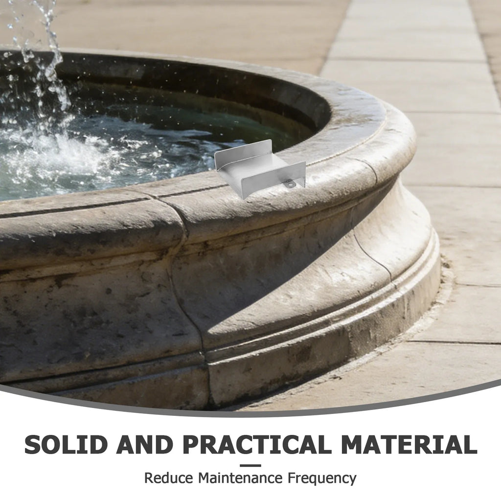 Waterfall Spillway Stainless Steel Outdoor Fountain Spout 3.93x3.93x1.61 Patio Pond Outlet for Backyard Water Garden Water Zpaxo