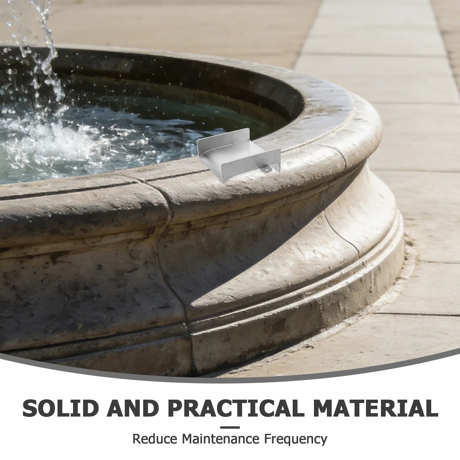 Waterfall Spillway Stainless Steel Outdoor Fountain Spout 3.93x3.93x1.61 Patio Pond Outlet for Backyard Water Garden Water Zpaxo
