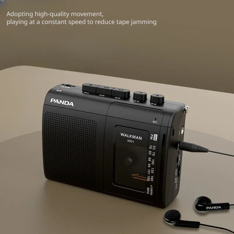 Portable Tape AM FM Radio Retro Cassette Music Player Walkman Zpaxo Black