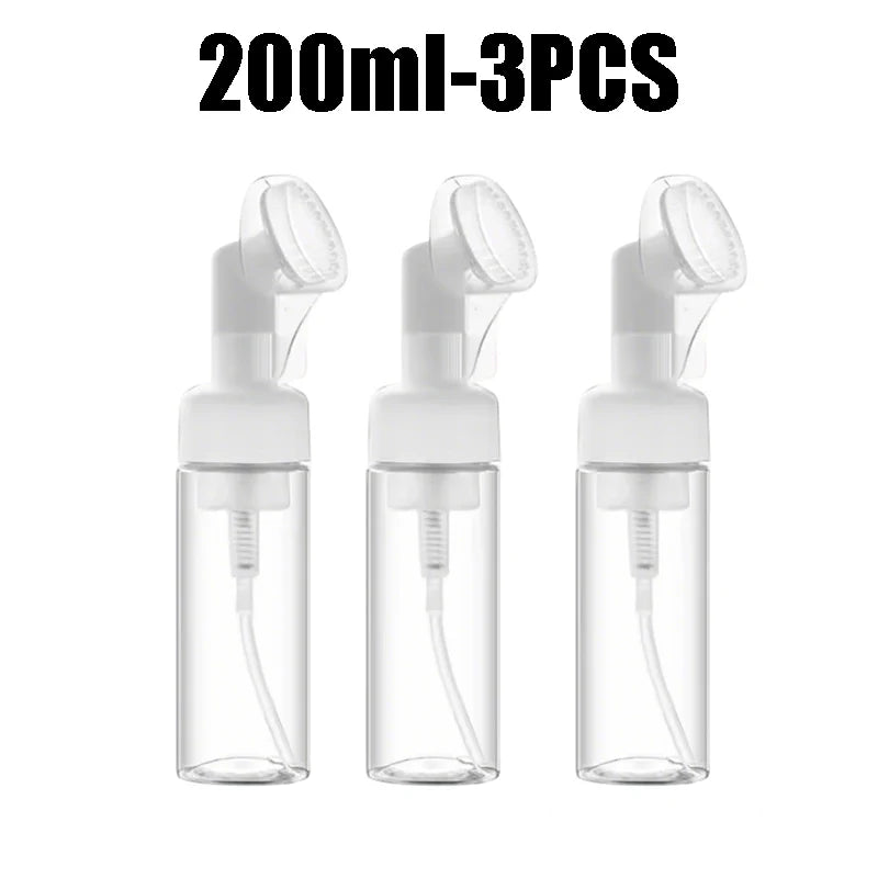 Foaming Gel Dispenser Refillable Press Pump Facial Cleanser Hair Wash Zpaxo 200ml-3PCS