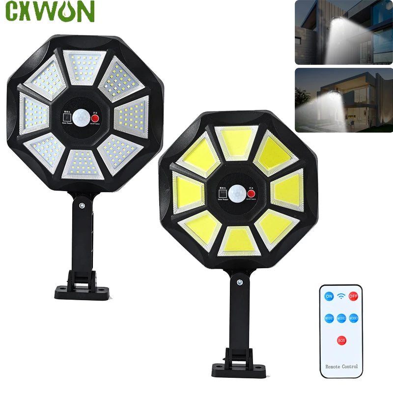 Solar Sensor Street Lights Remote Control Outdoor Waterproof Zpaxo
