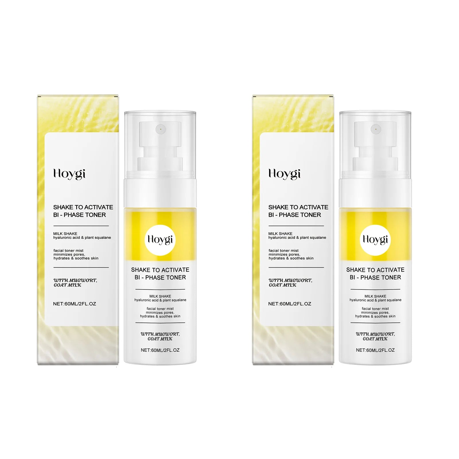 Hoygi Hyaluronic Acid Face Mist – Soothing & Brightening Spray Facial Mist Spray Zpaxo 2 x 60ml Boxed