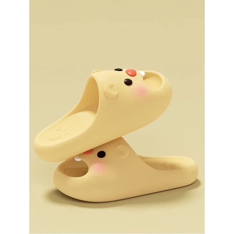 SHAJI Unisex Couple Cute Beaver EVA Slides All Season Breathable