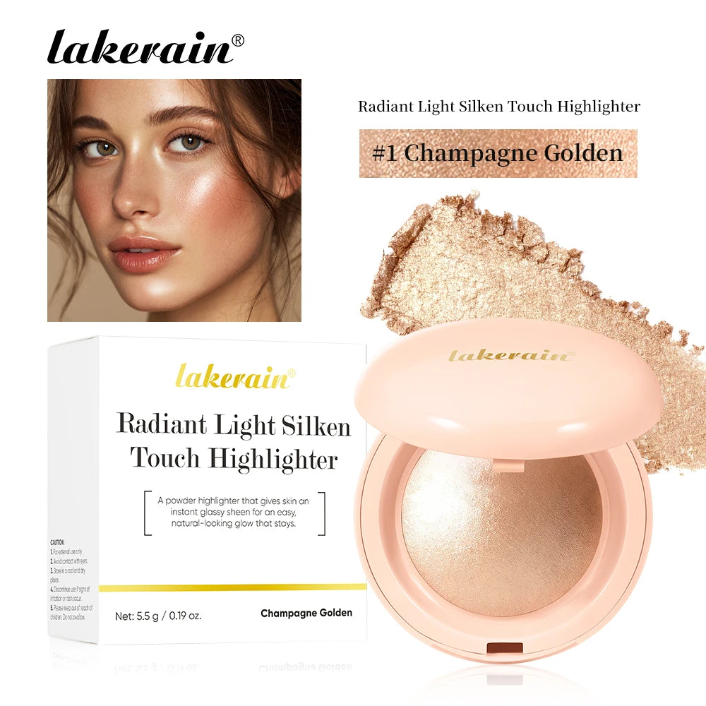 Waterproof Face Highlighter Instant Skin Silky LongLasting Glow Illuminator Glitter Shimmer Baked Highlighter Powder Makeup Zpaxo 1Champagne Golden