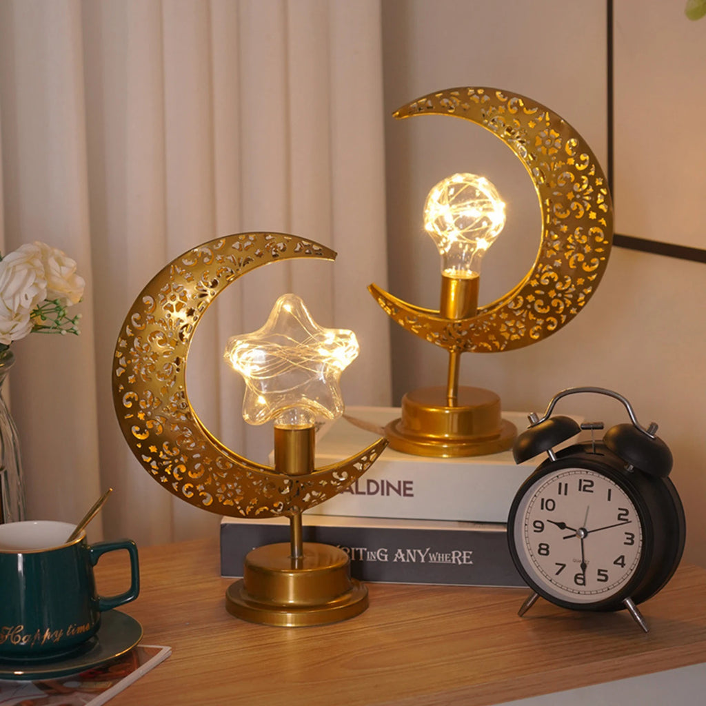 Ramadan Desk Lamp Led Moon Decoration Home Metal Kareem Light Eid