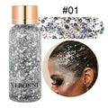 Body Sparkling Sequins Glitter Gel Eyeshadow,Stage Glitter Eyeshadow Highgloss Face Brighten Stage Makeup For Music festival Zpaxo 01
