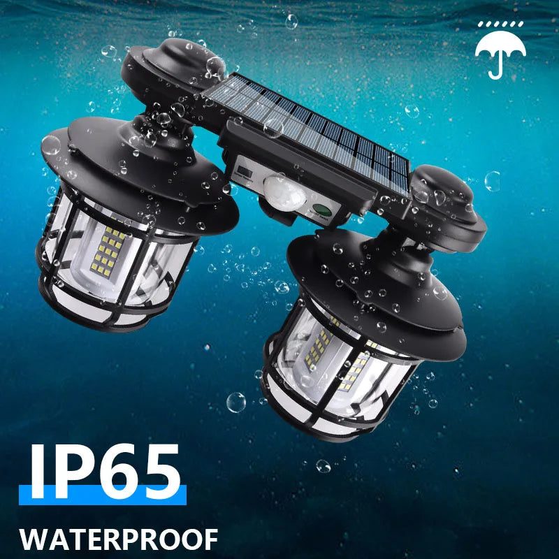 Double Heads Solar Wall Lights Waterproof Motion Sensor 192 COB LED Zpaxo