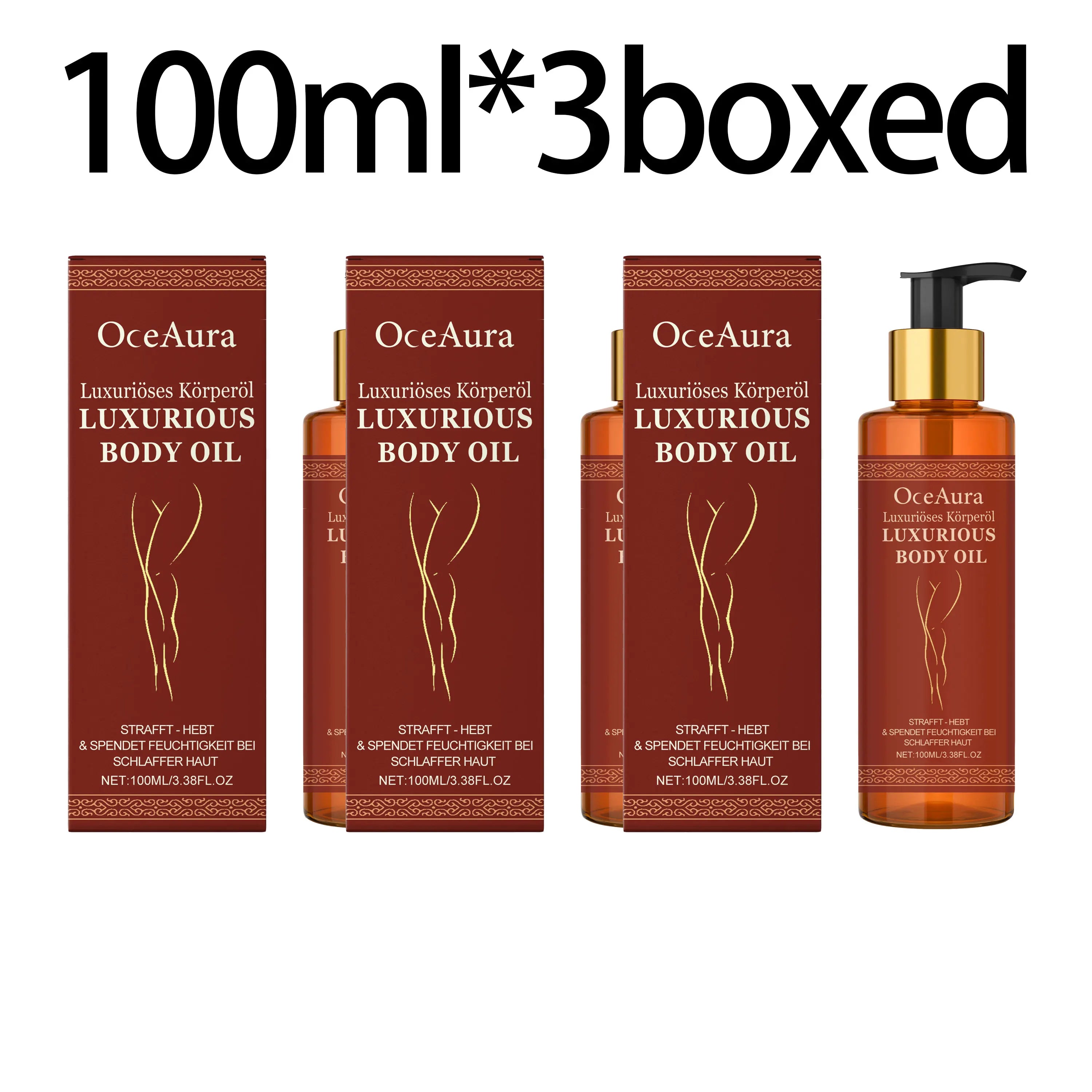 Sagging Firming Skin Body Oil Skin Tightening Anti-Aging Refreshing Abdomen Thigh Improve Elasticity Anti Cellulite Massage Oil Zpaxo 100ml X 3boxed