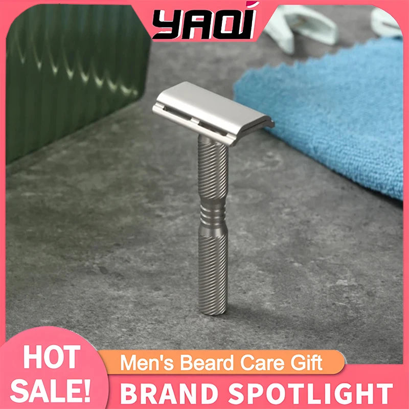 YAQI Ghost Titanium Safety Razor | 0.7mm Blade Gap, 57g Titanium Safety Razor Zpaxo