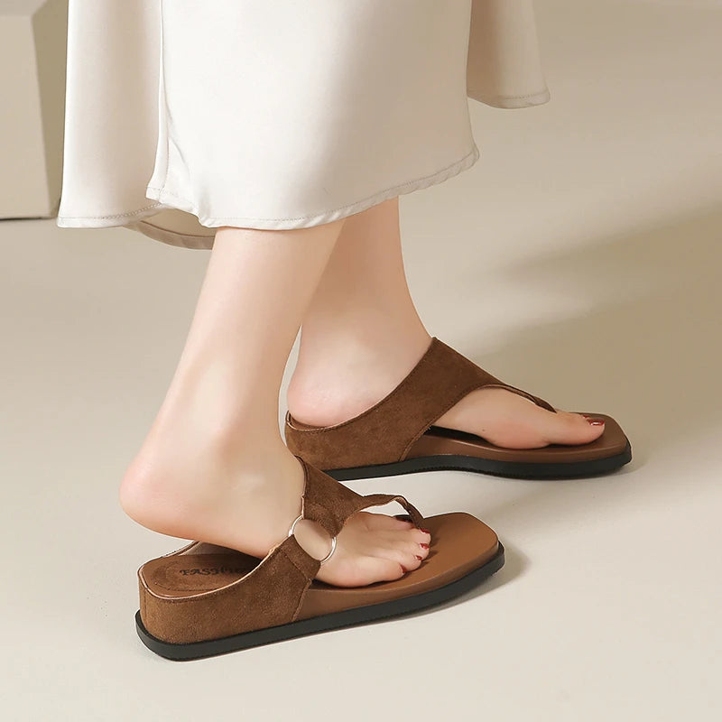 Women's Summer Square Clip Toe Comfortable Hollow Out Breathable Zpaxo