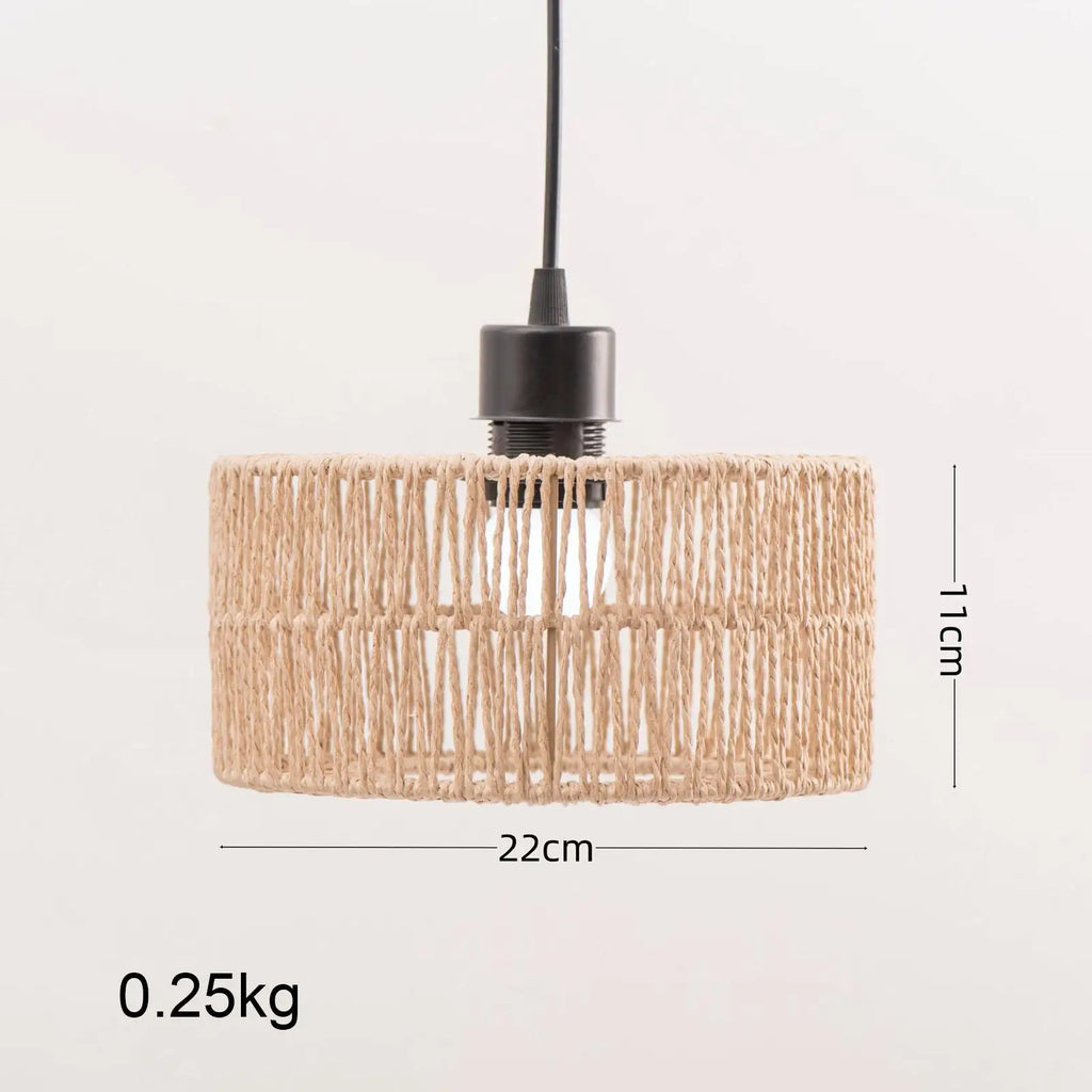 Boho Paper Rope Lampshade | Handwoven Pendant Light Shade Pendant Lampshade Zpaxo