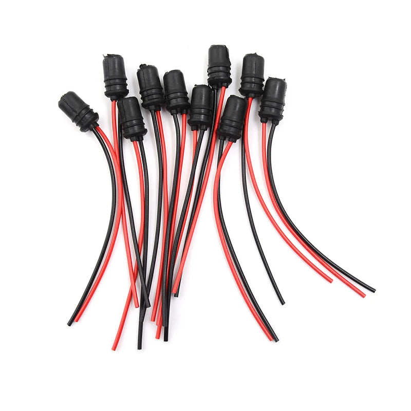 T10 Light Bulb Extension Socket Holder Soft Rubber Push-in Wedge Base Zpaxo 10Pcs