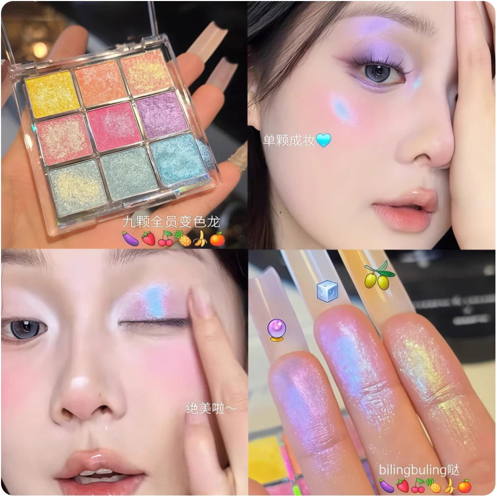 Sheeneffect Chameleon Eyeshadow Palette 9 Colors Portable Makeup Zpaxo