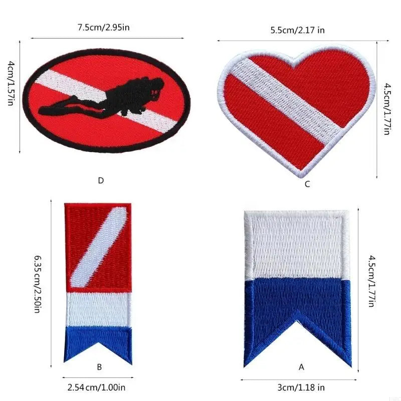 Dive Diver Embroidered Patches Diving Dive Flag Sewing on Flag Zpaxo