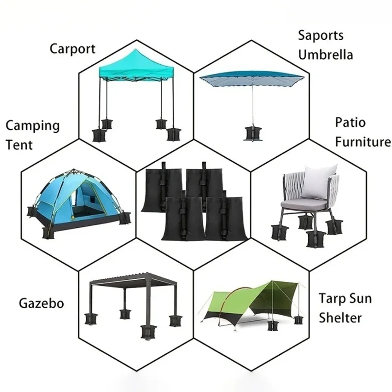 Camping Equipment Outdoor Accessories Garden Gazebo Foot Leg Feet Weights Sand Bag Marquee Waterproof Tent Set Tent Accessories Zpaxo
